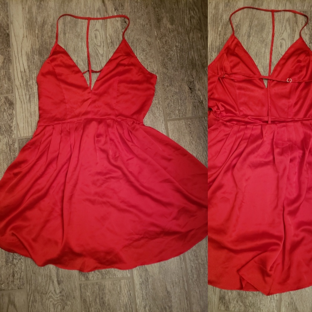 Silky red dress
